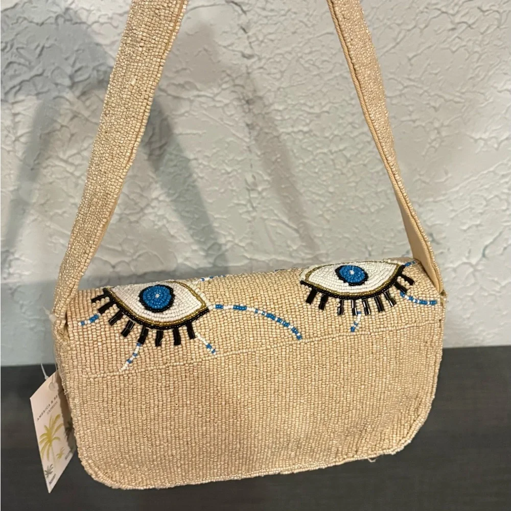 America & Beyond *FLAWED Celestial Evil Eye Beaded Bag Viral Blogger Favorite - Picture 4 of 10